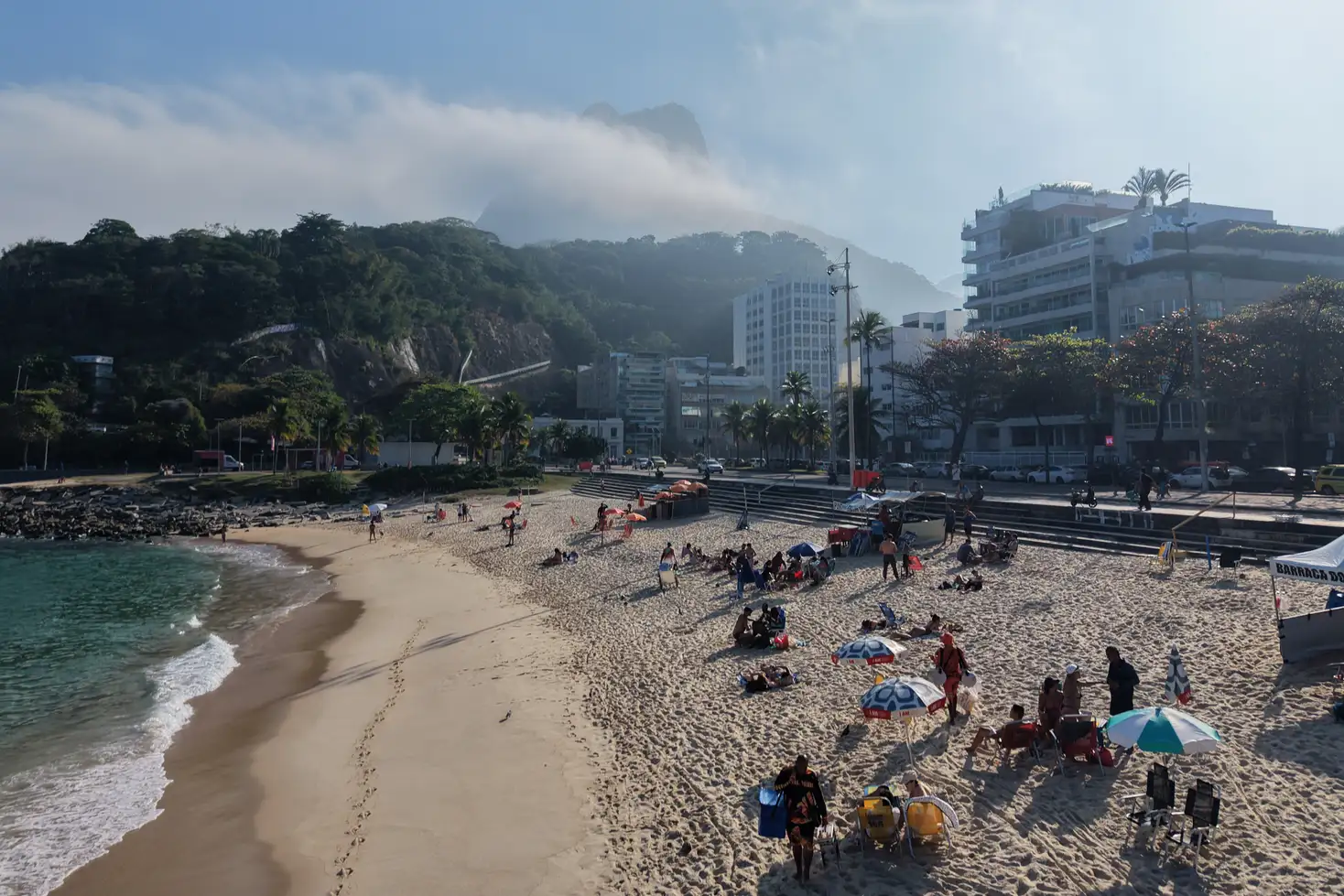 Praia do Leblon with Morro Dois Irmaos in the background, Rio de Janeiro
