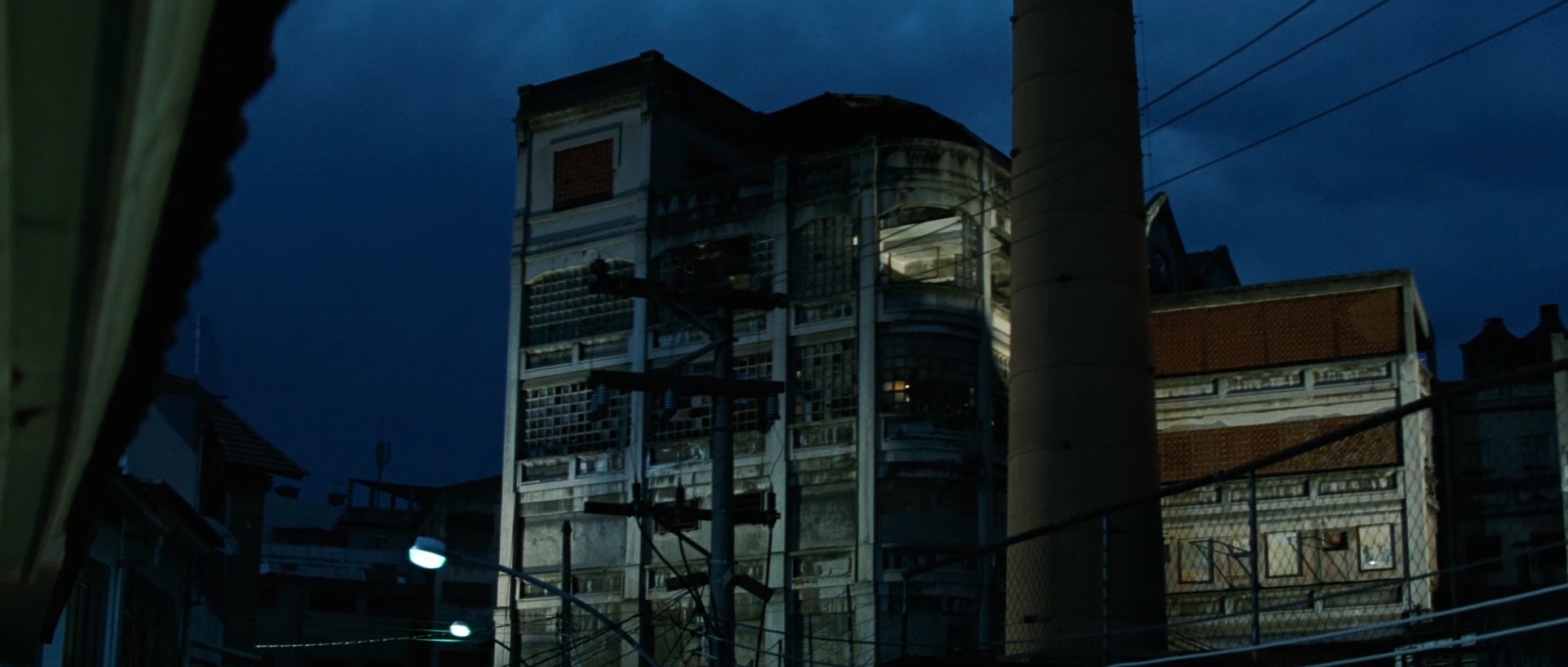 The Pingo Doce factory exterior at night