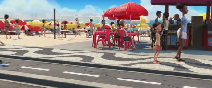 The Burle Marx promenade and beach kiosks